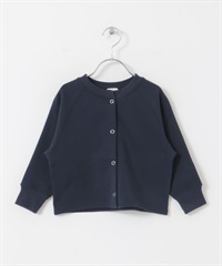 棉質毛圈連肩袖開襟衫(KIDS)(藏青色-120-NAVY)
