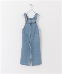 【親子裝】拉鍊牛仔吊帶褲(KIDS)(靛青色-120-LIGHT INDIGO BLUE)