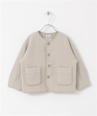 【親子裝】絎縫無領夾克(KIDS)(灰膚色-120-其他灰色)