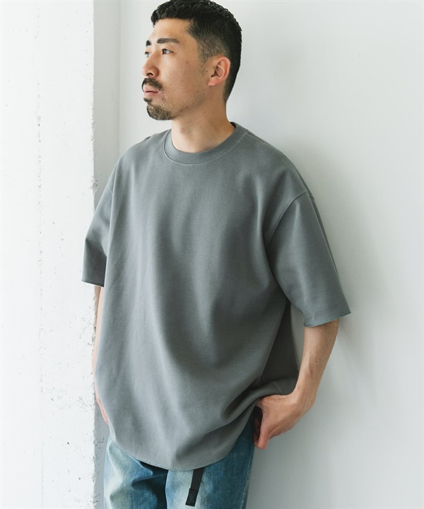 鹿子織雙面織物短袖T恤