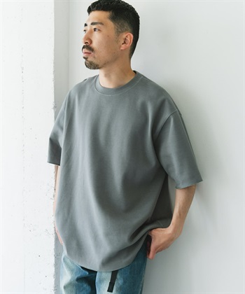 鹿子織雙面織物短袖T恤