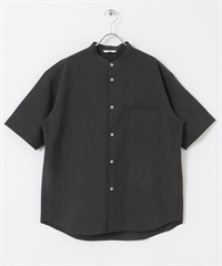 CEOα 極乾爽立領短袖襯衫(炭灰色-M-CHARCOAL GRAY)