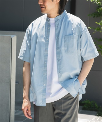 TC立領短袖襯衫