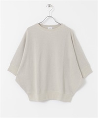 【新色追加】打褶羅紋寬版T恤(淺膚色-M-L.BEIGE)