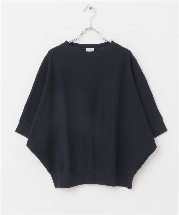 【新色追加】打褶羅紋寬版T恤(藏青色-M-NAVY)