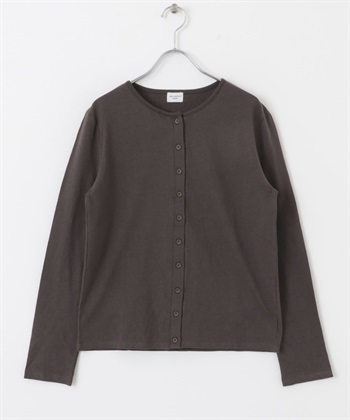 棉麻開襟衫(炭灰色-M-CHARCOAL GRAY)