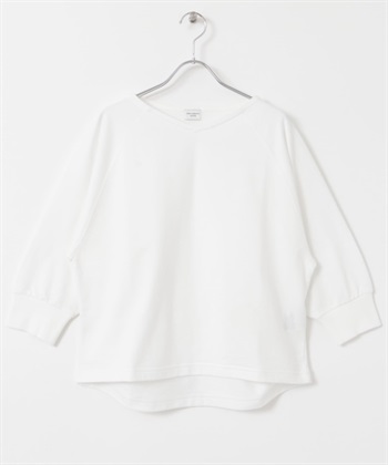 UR GREEN 棉質毛圈連肩袖套衫(米白色-M-OFF WHITE)