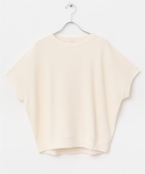 摺線羅紋法式袖T恤(原色-M-NATURAL)