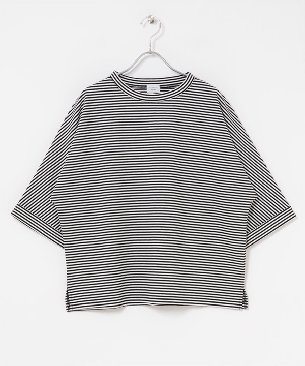 UR TECH 蝙蝠袖口反折T恤(米色x黑色-M-其他白色)