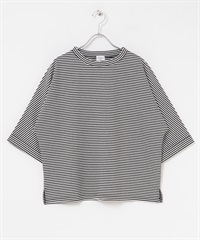 UR TECH 蝙蝠袖口反折T恤(米色x黑色-M-其他白色)