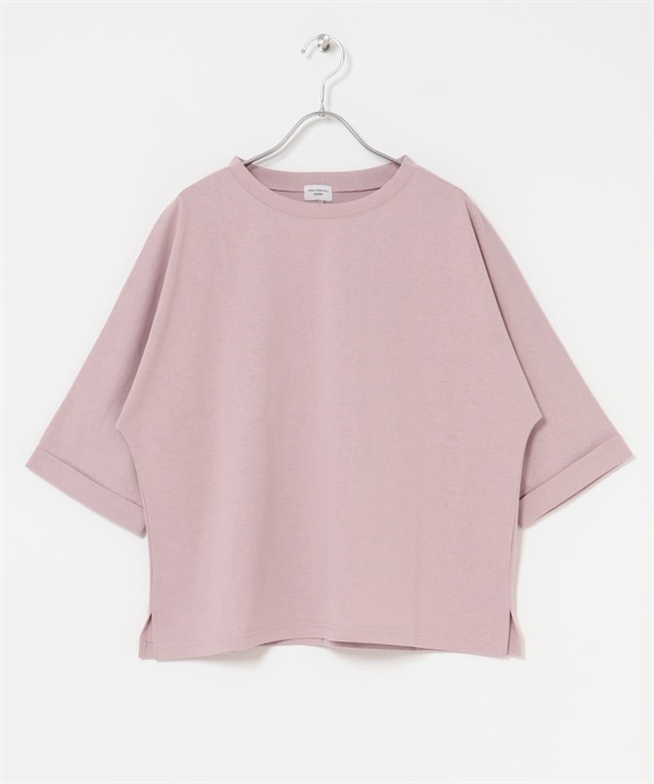 UR TECH 蝙蝠袖口反折T恤(粉紅色-M-PINK)