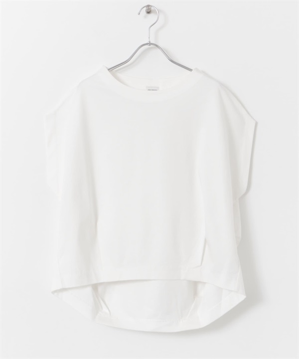 棉質背面打褶法式袖套衫(米色-M-OFF WHITE)