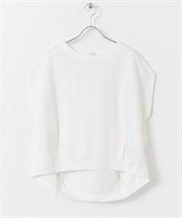 棉質背面打褶法式袖套衫(米色-M-OFF WHITE)