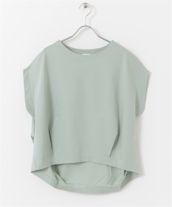 棉質背面打褶法式袖套衫(薄荷綠-M-MINT)