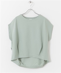 棉質背面打褶法式袖套衫(薄荷綠-M-MINT)