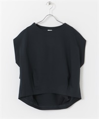 棉質背面打褶法式袖套衫(藏青色-M-NAVY)