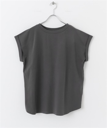 抽褶縫拼接設計上衣(炭灰色-M-CHARCOAL GRAY)