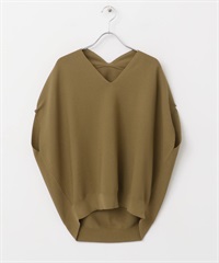 V領繭型針織衫(駝色-M-CAMEL)