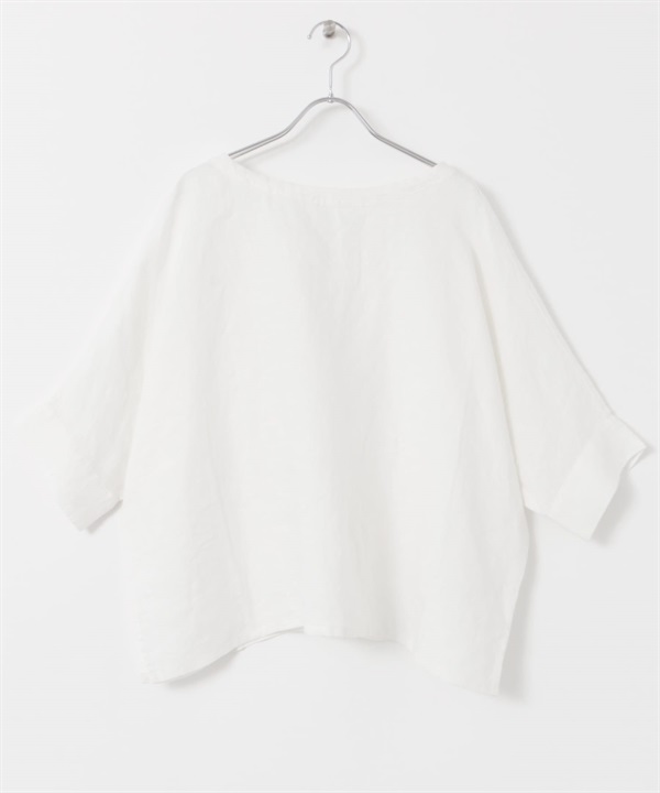 2WAY亞麻罩衫(米白色-M-OFF WHITE)