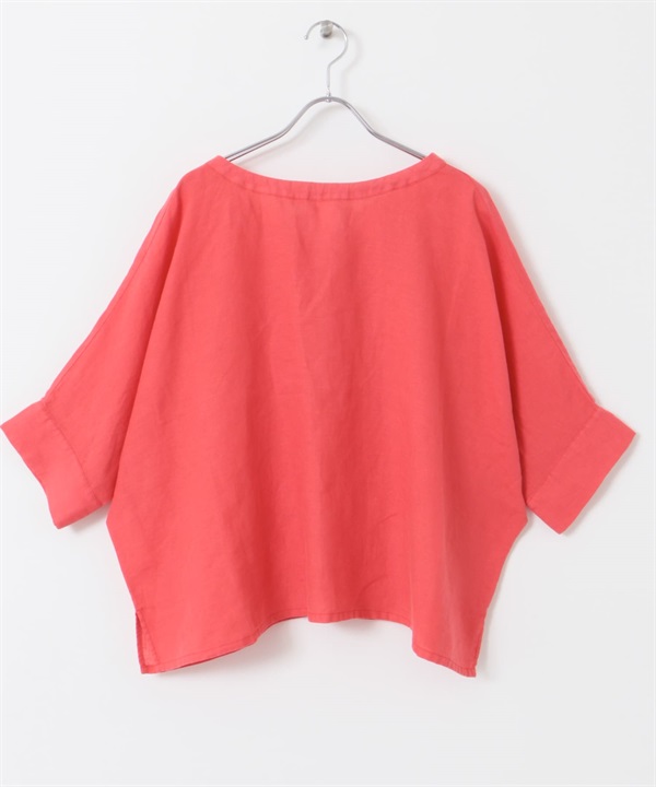 2WAY亞麻罩衫(其他紅色-M-其他紅色)