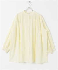 棉質巴里紗碎褶罩衫(黃色-M-YELLOW)