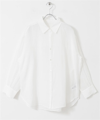 混苧麻寬鬆襯衫(米色-M-OFF WHITE)