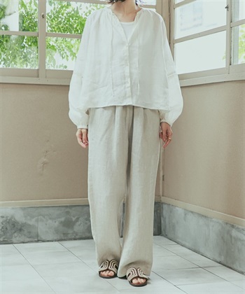 亞麻輕便長褲