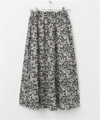 印花碎褶裙(原色x黑色-M-其他黑色)