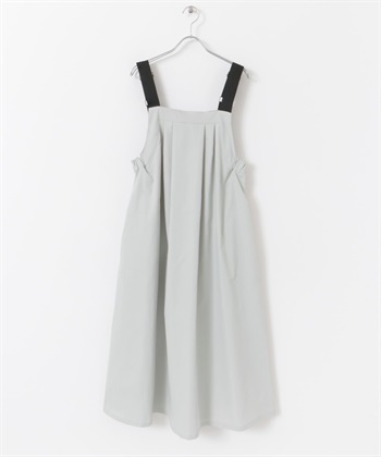 UR TECH POLIsh POLI 工裝吊帶裙(淺灰色-M-LIGHT GRAY)
