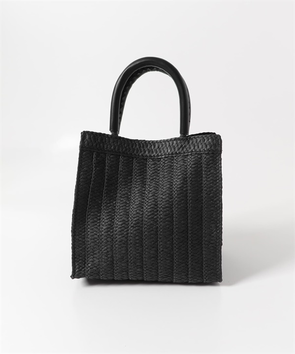 柔軟皮革提把提籃包(黑色-one-BLACK)