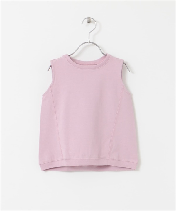 厚磅繭型無袖上衣(KIDS)(粉紅色-120-PINK)