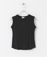 不規則羅紋無袖上衣(KIDS)(炭灰色-120-CHARCOAL GRAY)