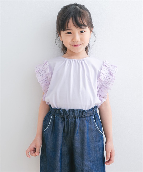 蕾絲法式袖上衣(KIDS)