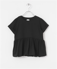 【親子裝】荷葉下襬氣球剪裁T恤(黑色-120-BLACK)