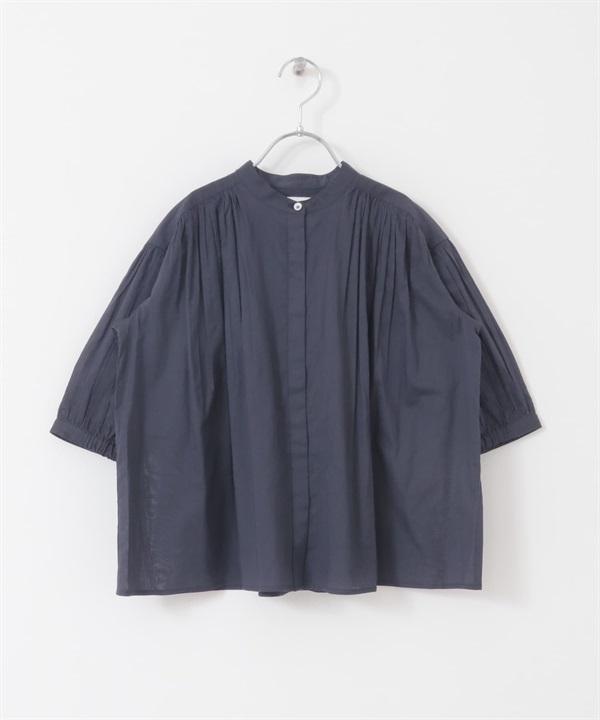 【親子裝】棉質巴里紗碎褶罩衫(KIDS)(藏青色-120-NAVY)