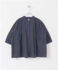 【親子裝】棉質巴里紗碎褶罩衫(KIDS)(藏青色-120-NAVY)