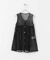 薄紗長版上衣(KIDS)(黑色-120-BLACK)