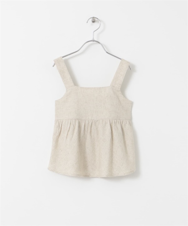 亞麻嫘縈細肩帶罩衫(KIDS)(原色-120-NATURAL)