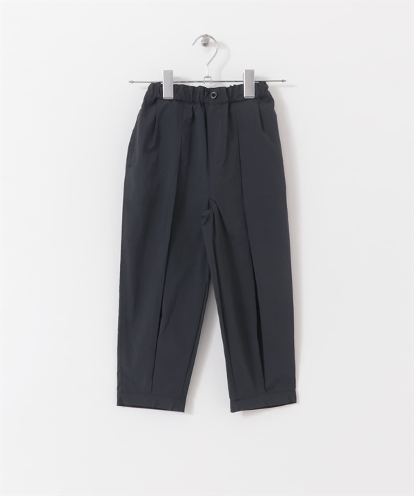 防潑水打褶寬褲(KIDS)(墨黑色-120-DEEPBLACK)