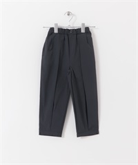 防潑水打褶寬褲(KIDS)(墨黑色-120-DEEPBLACK)