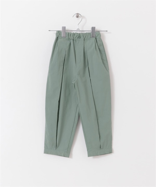 防潑水打褶寬褲(KIDS)(卡其綠-120-KHAKI)