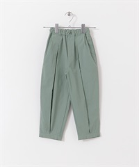 防潑水打褶寬褲(KIDS)(卡其綠-120-KHAKI)