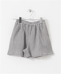 格紋荷葉褲裙（KIDS）(炭灰色-120-CHARCOAL GRAY)