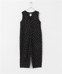 【親子裝】亞麻嫘縈點點連身褲(KIDS)(黑色-120-BLACK)