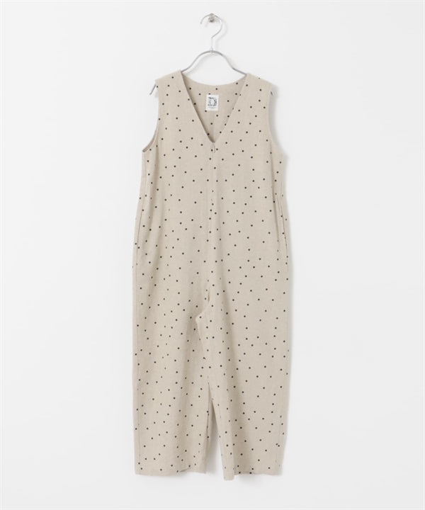 【親子裝】亞麻嫘縈點點連身褲(KIDS)(原色-120-NATURAL)