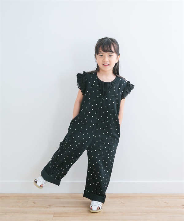 【親子裝】亞麻嫘縈點點連身褲(KIDS)