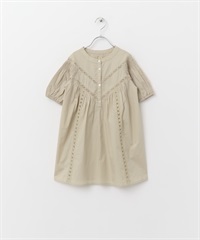 梯形蕾絲洋裝(附襯裙)(KIDS)(米膚色-120-其他白色)