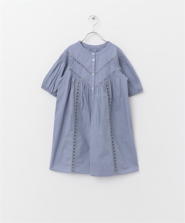 梯形蕾絲洋裝(附襯裙)(KIDS)(藍色-120-BLUE)