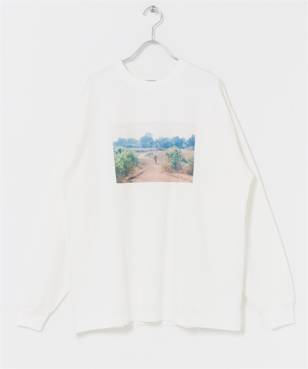 相片印花長袖T恤by Grow Organic Project(米色①-M-OFF WHITE)