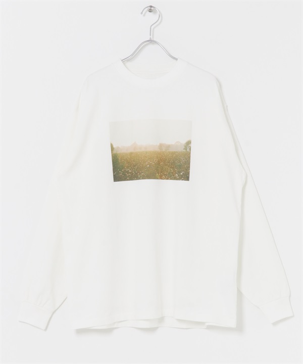 相片印花長袖T恤by Grow Organic Project(米色②-M-其他白色)
